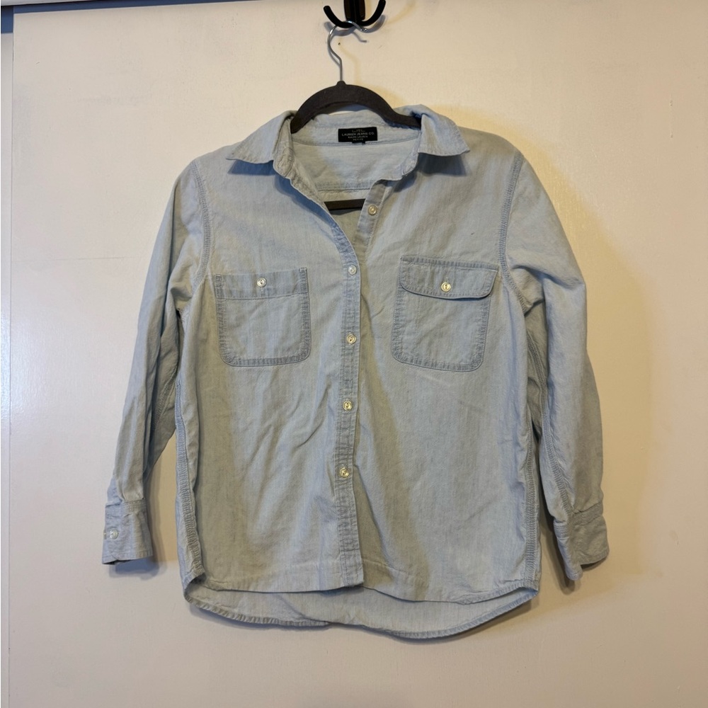 Lauren Ralph Lauren Light Denim Casual Button-Down Shirt - XS